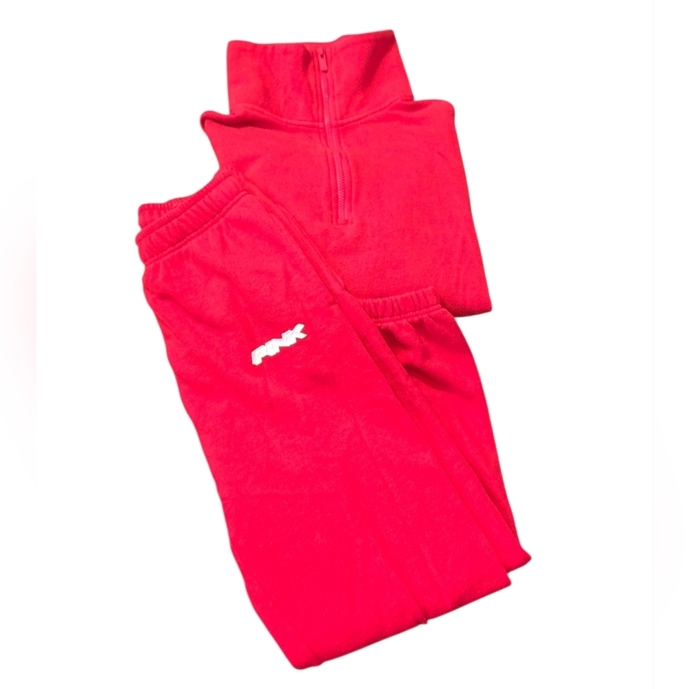 PINK Victoria's Secret Red 2 Piece Set. Top Size S Joggers Size XS